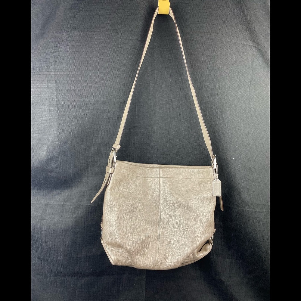 Coach Shimmering  Golden Leather Criss Body Bag F 15064